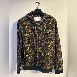 Coach camo zip up hoodie jacket